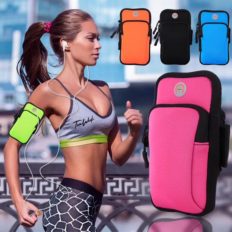 Sweatproof Diving Material Arm Band - Secure Phone Pouch for Gym/Running/Cycling with Key Pocket