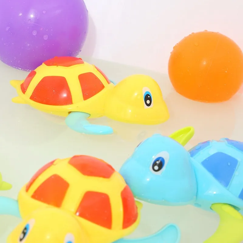 Bath toys small turtle on the chain children's water play set cool swim bathroom clockwork baby baby infant