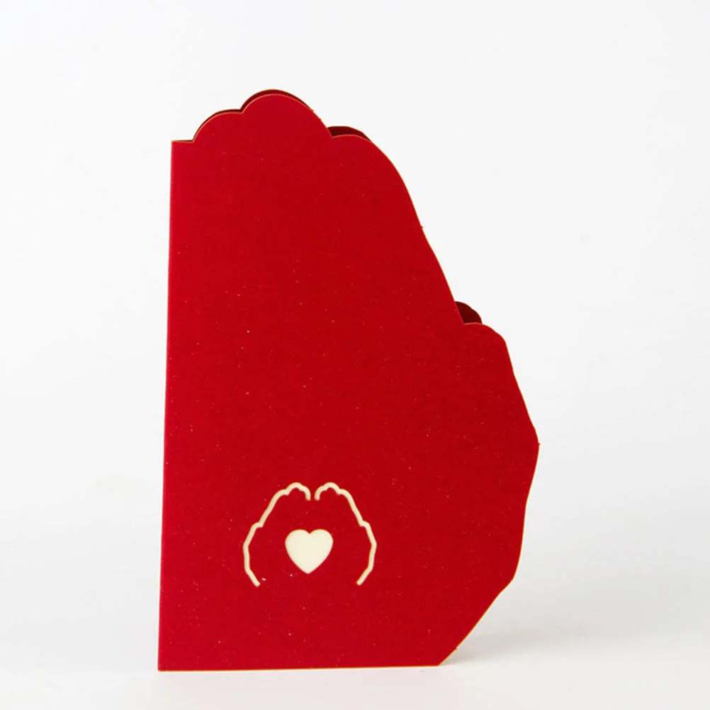 Cards Thanksgiving Greeting Blessing Wedding Paper Red 3D Wish Invitation Mother