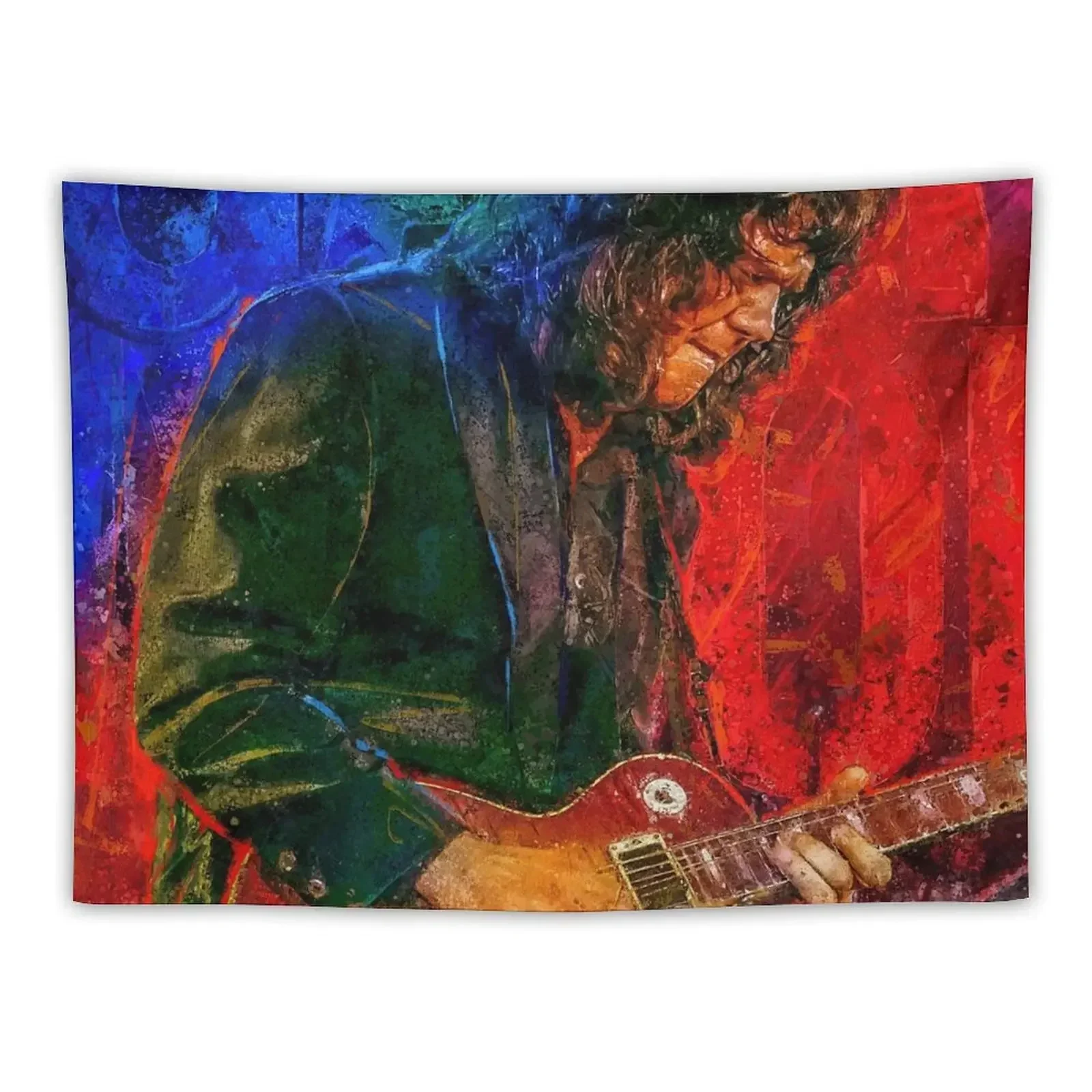 Gary Moore Tribute portrait art Tapestry Wall Carpet Wallpapers Home Decor Tapestry