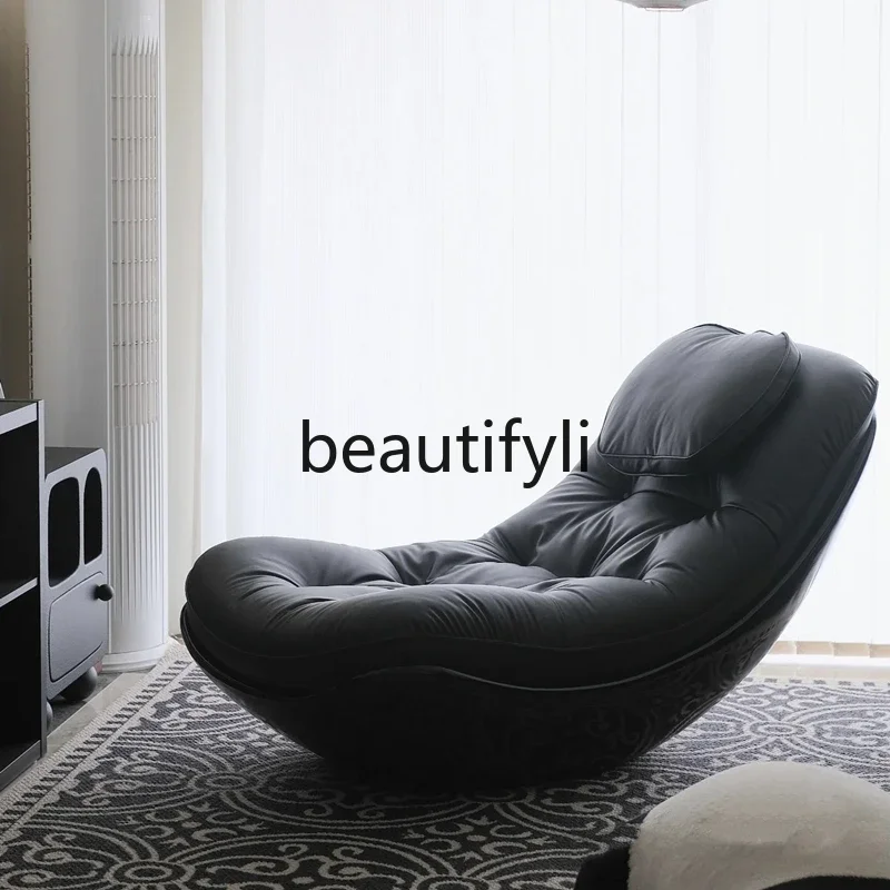 

Black FRP recliner retro eggshell lazy kennel sofa single chair