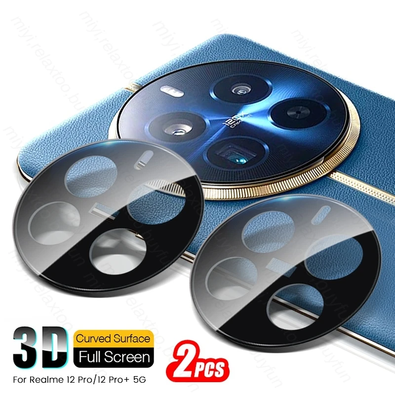 2Pcs 3D Tempered Glass Curved Edge Camera Lens Protector For Realme 12 Pro+ 5G Camera Lens Film On Realmi 12 Pro Plus ProPlus 5G