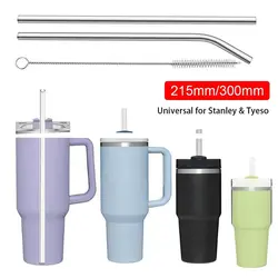 Pailles en acier inoxydable recourbées droites pour boire, argent réutilisable, tasse pour Stanley, Voeso Cup, 6mm, 8mm, 30oz, 40oz, 1PC