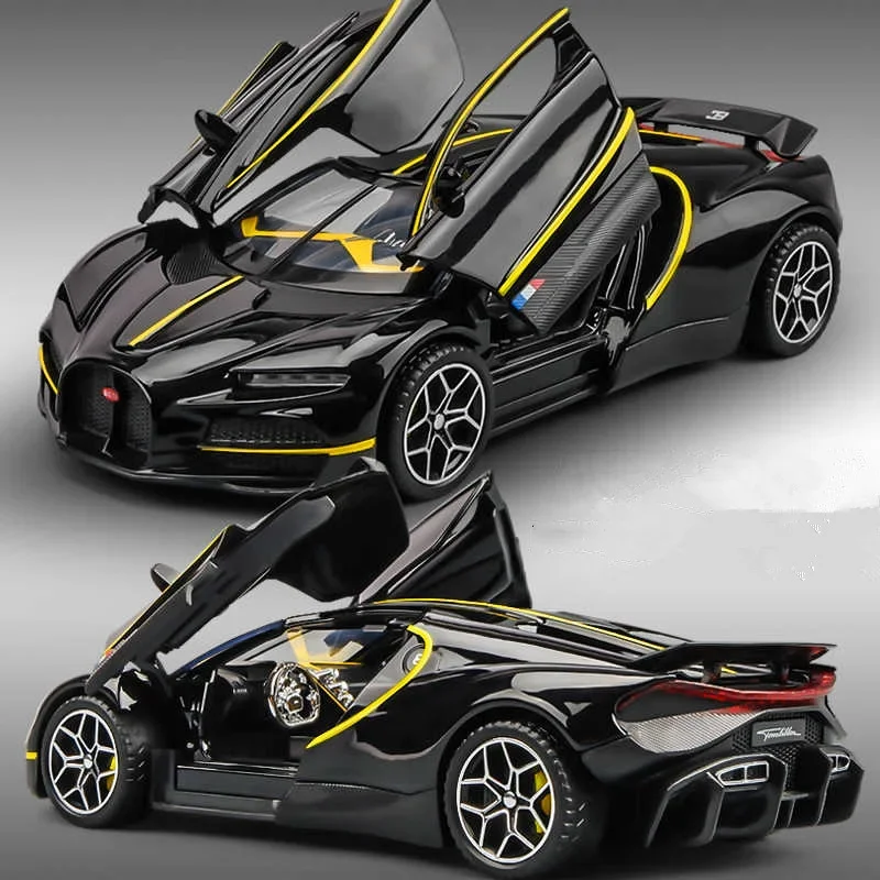 

1:32 Tourbillon Chiron, модель спортивного автомобиля из сплава, литье под давлением, металлические гоночные транспортные средства, модель автомобиля, имитация звука и света, детские игрушки, подарок
