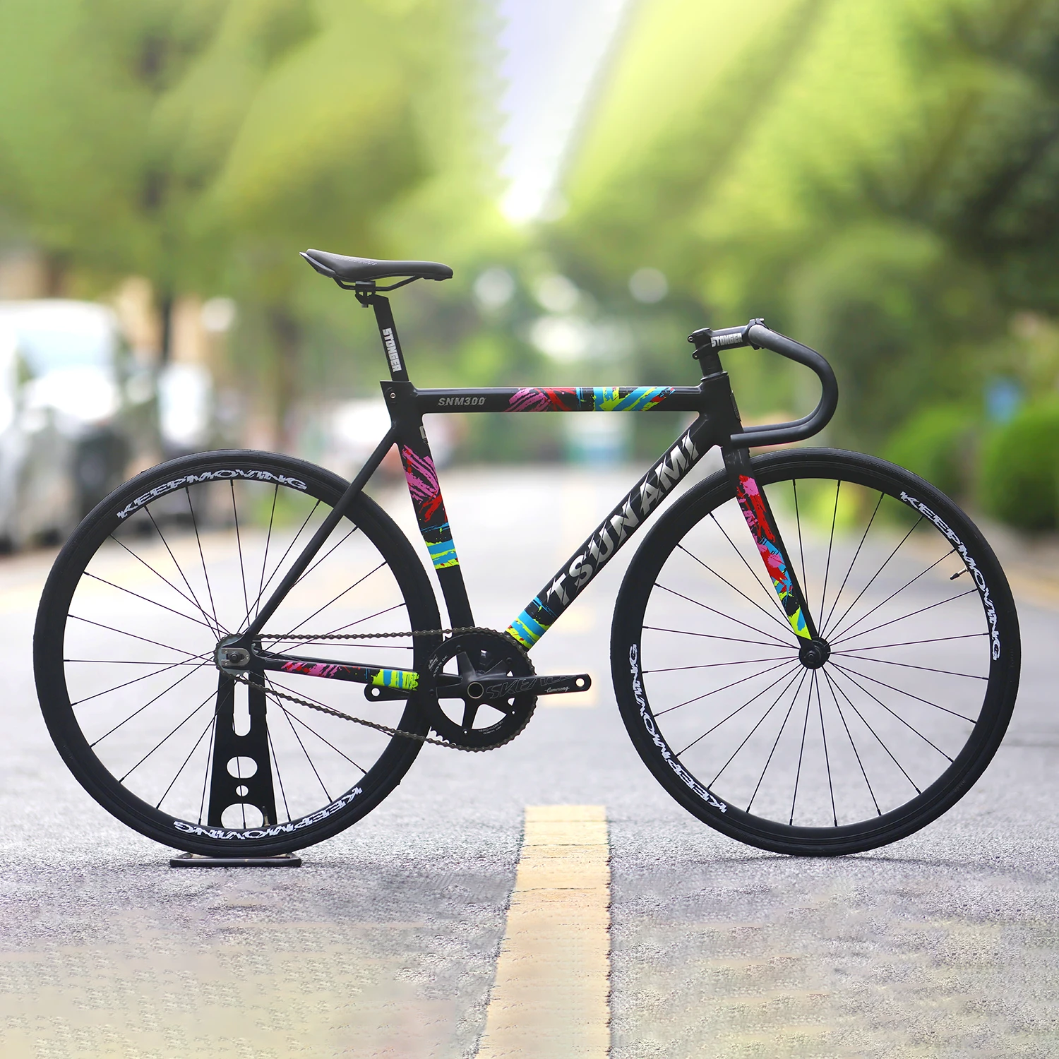 Tsunami Fixed Gear Bike SNM300 Single Speed Bicycle Aluminum Alloy Frame 700C Wheels Fixie Cycling