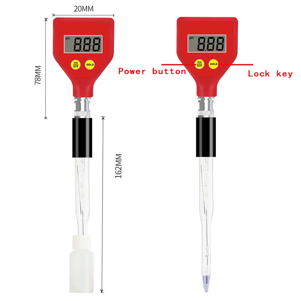 PH-98108 pH Meter Sharp glass Electrode Measuring Range 0.00 To 14.00 pH for Water Food Cheese Milk Soil pH Test  40% off