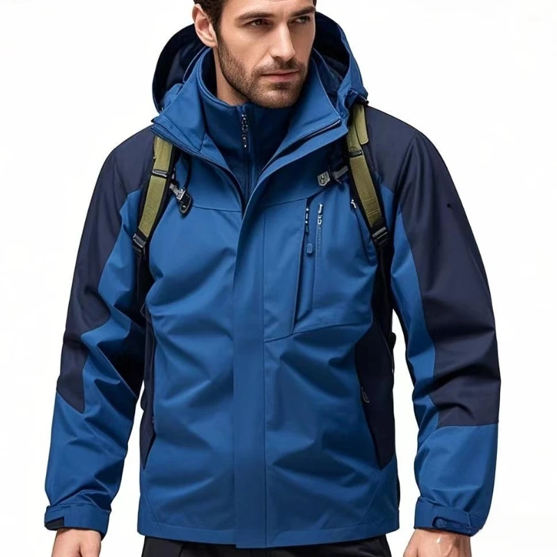 

Functional Outdoor Hiking Camping Jacket Men's Workwear Cargo Coat 2025 Autumn Hooded Jackets Mountaineering Suit Jackets Men
