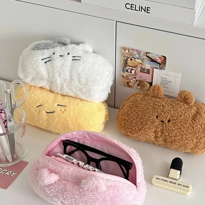Earphone Y2k Cat Plush Backpack Kawaii Cute Cartoon Bags Crossbody Shoulder Bag With Plush Office Pillows Bags Handbag Tote Bags