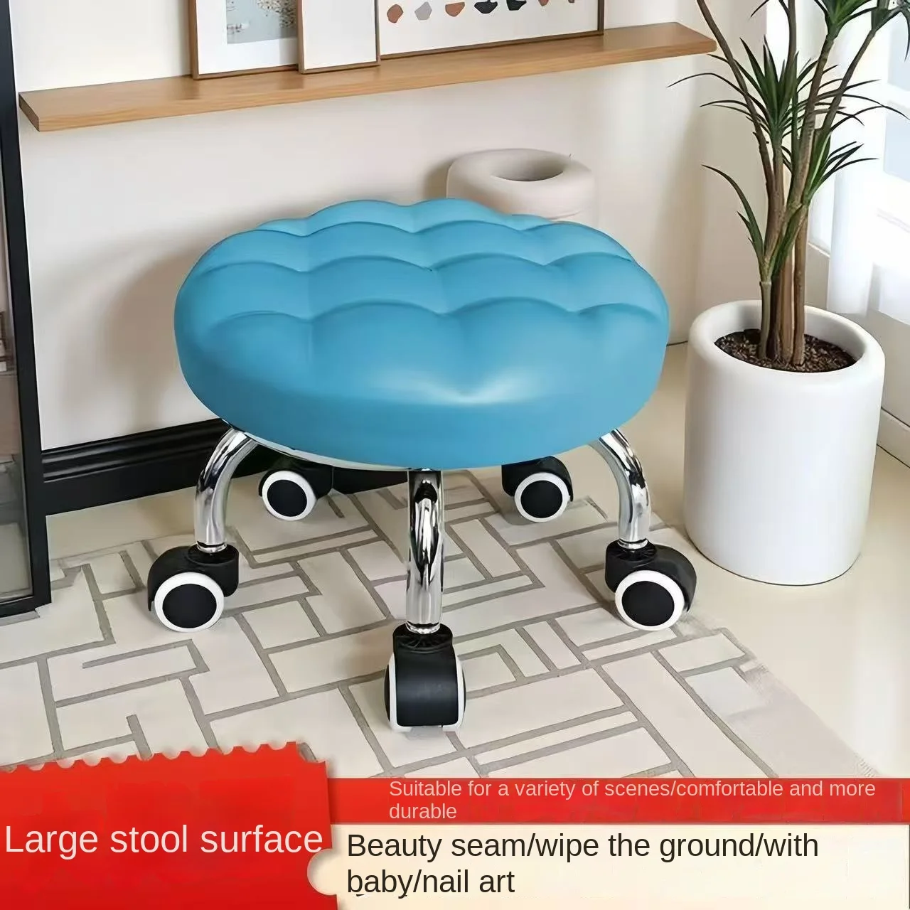 

360 degree rotating soft pack stool for household chores, thickened steel frame with a load-bearing capacity of 150KG