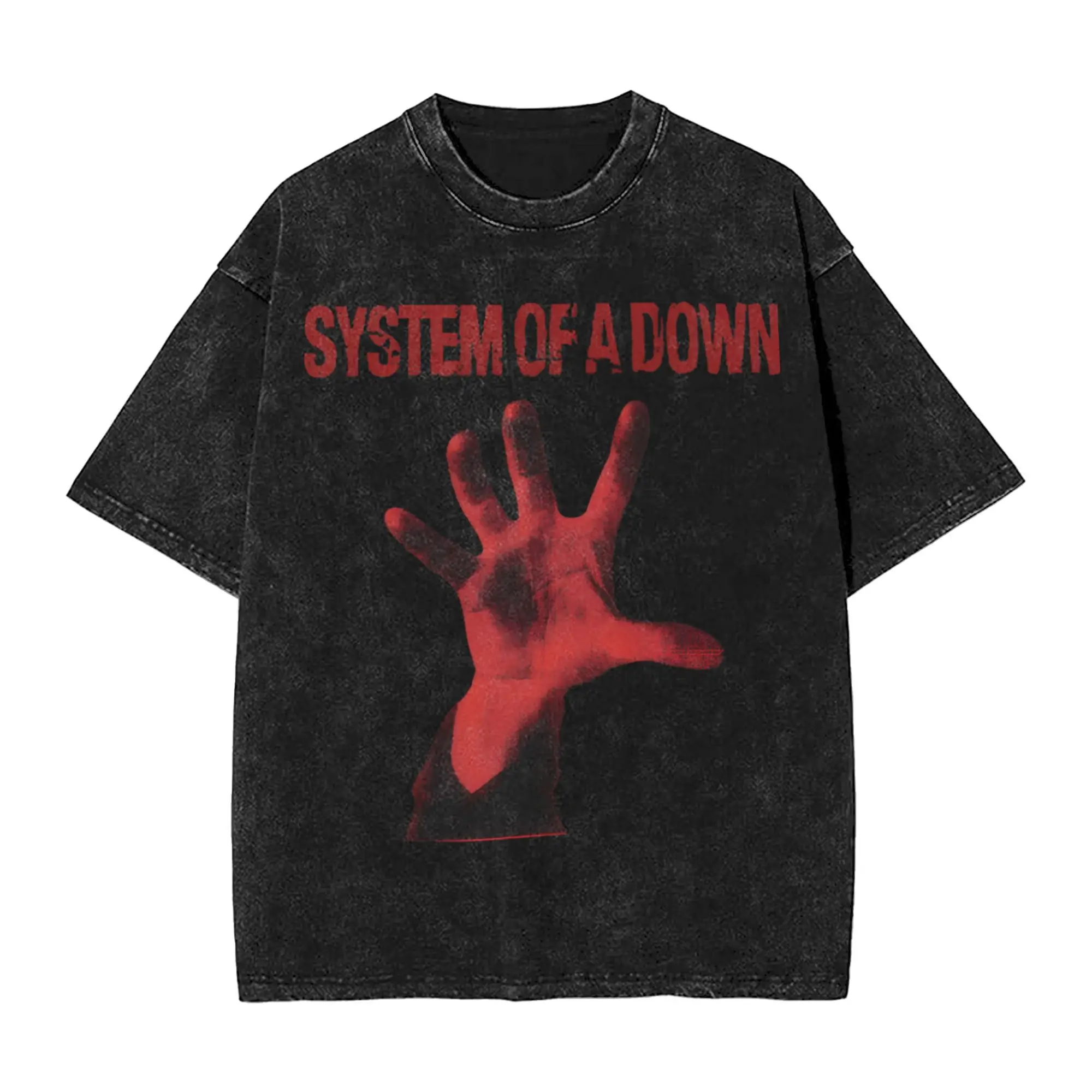 

Mens T-Shirt SOAD System Of A Down Rock Music Band Washed T-Shirts Beach Tee Shirt Y2K Basic Printed Casual Tops Plus Size