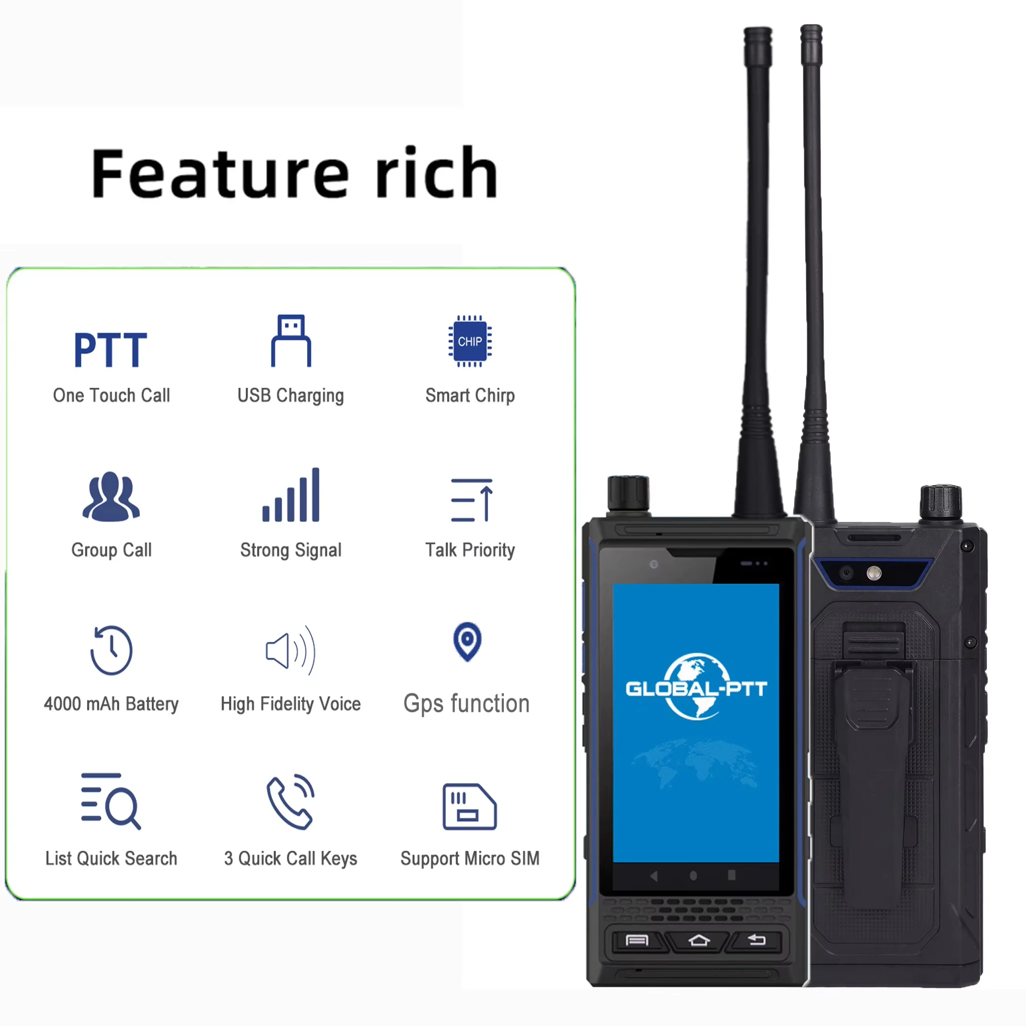 TSSD C03 4G POC lte sim card Mobile Phone with 4W DMR Digital Analog dual Camera Unlimited Long distance bluetooth Walkie Talkie