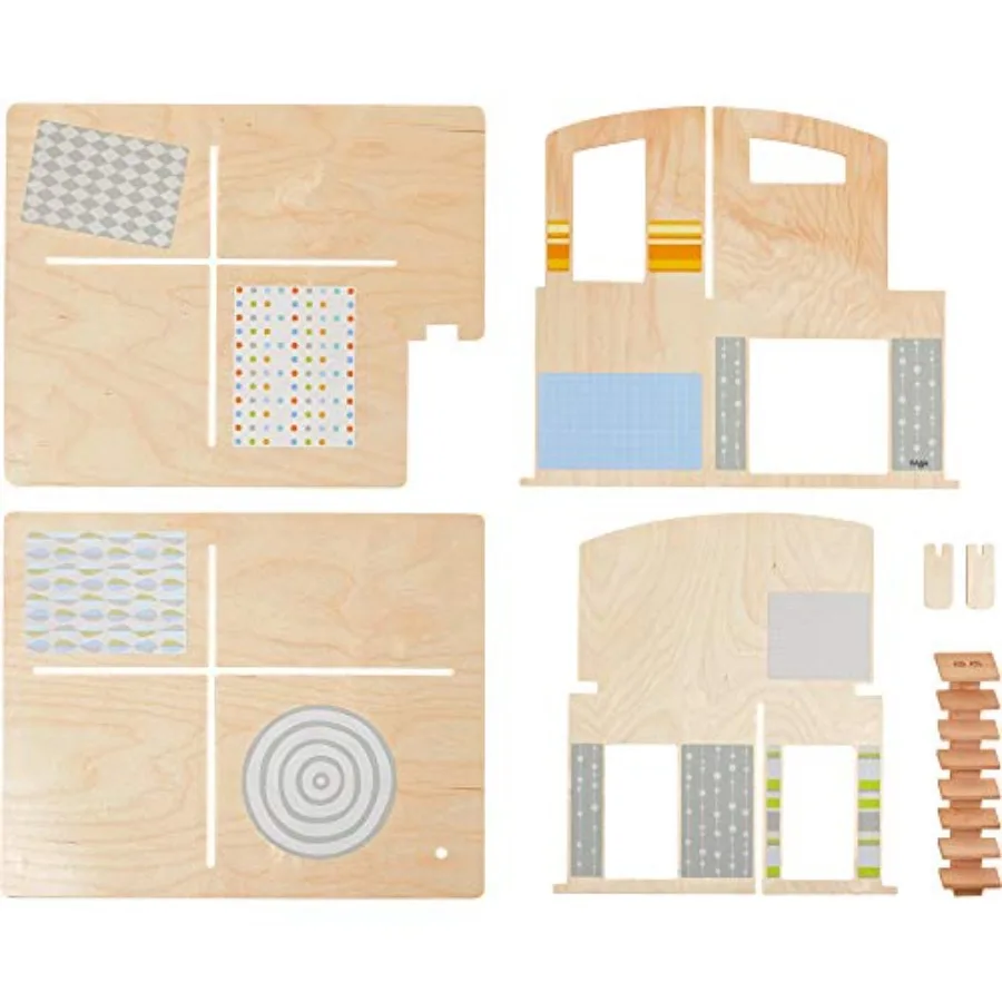 Little Friends Dollhouse Town Villa with 10 Pieces of Furniture