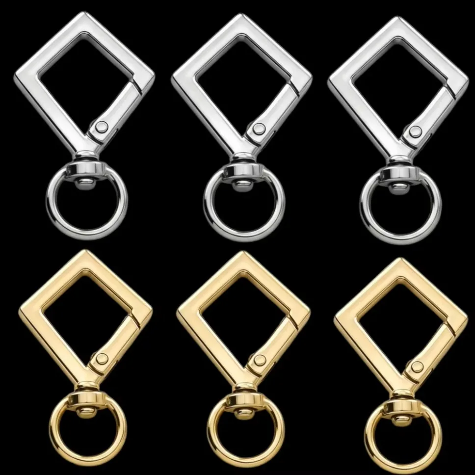 5-100 pcs Rhombic Round Lobster Leather Bag Handbag Strap Connector Pendant Keyring Spring Key Ring Snap Clasp Clip Trigger Hook