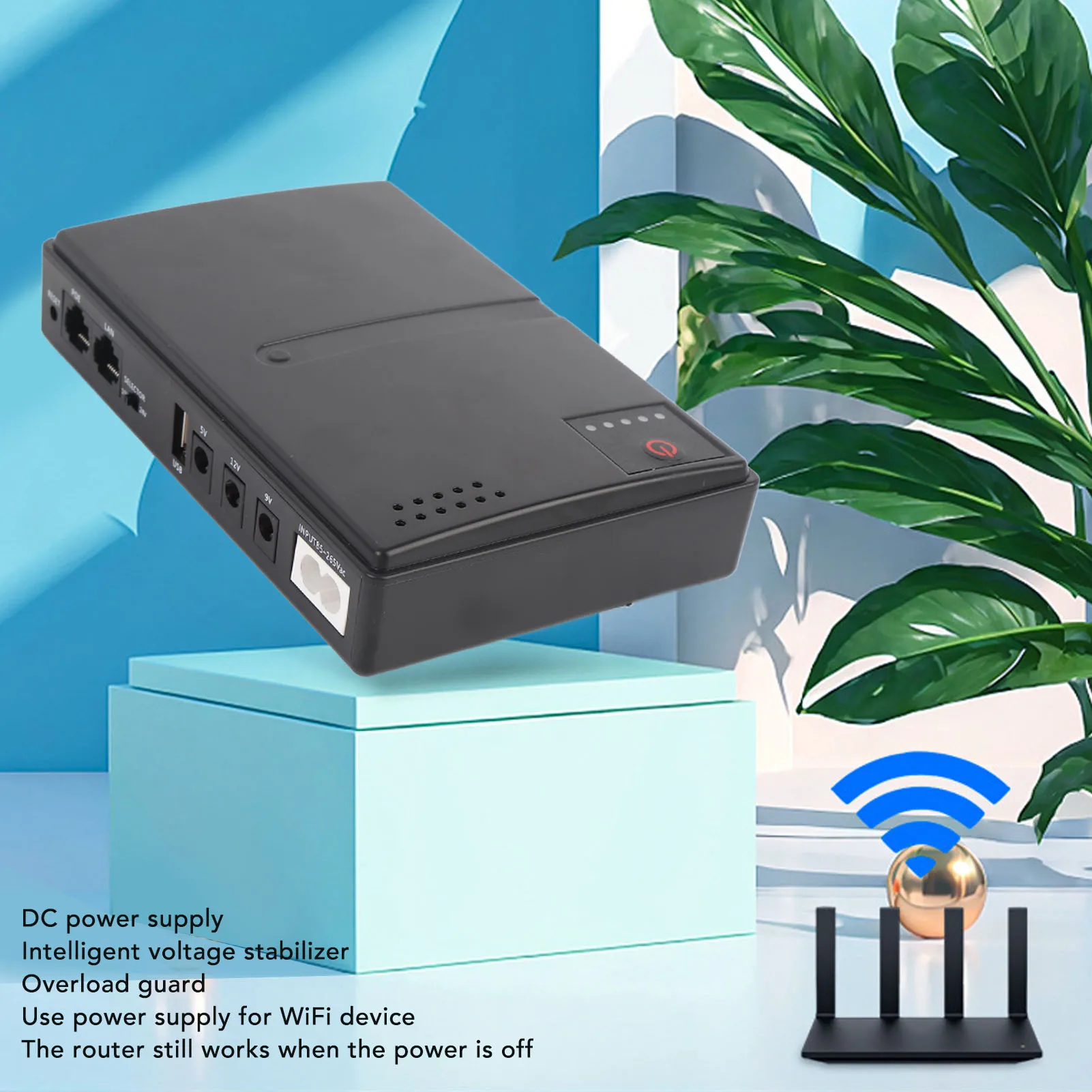 Mini UPS 5V 9V 12V 18W DC USB POE LAN, alimentation sans interruption multi-sortie, batterie de secours 7200mAh pour routeur Modem optique