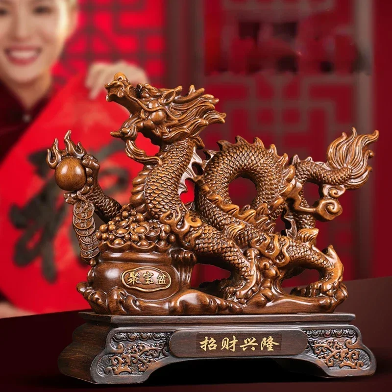 

Chinese Inviting Wealth Zodiac Animal Dragon Ornament Mascot Cashier Opening HousewarmingYear Open Door Gift