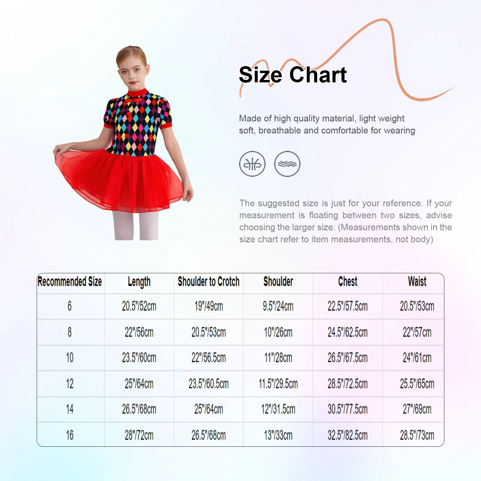 فستان توتو للمهرج السيرك المضحك للفتيات للهالوين، فستان كرنفال للحفلات التنكرية للأطفال، فستان تحت عنوان كتلة الألوان، فستان مرقع #6
