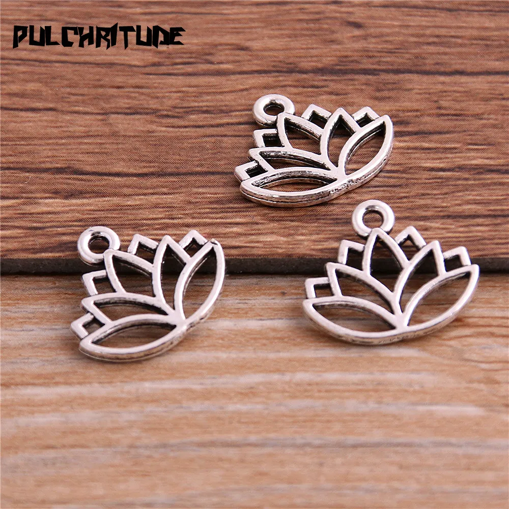 20 stücke 14*16mm Drei Farbe Lotus Blume Kopf Meditation Yoga Anhänger Für Schmuck, Die DIY Handgemachten Handwerk