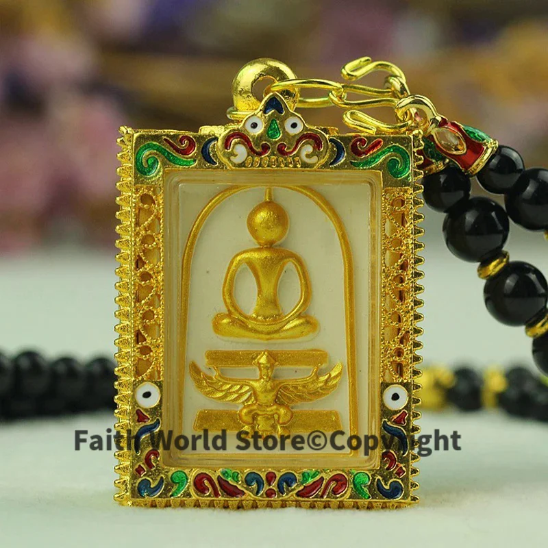 2025 Asia Thailand temple Buddhism CHONG DI FO GARUDA Omnipotent Buddha Amulet safety Exorcism bring in wealth money talisman