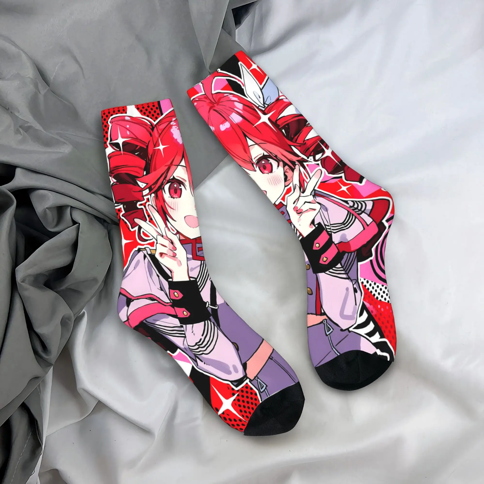 Kasane Teto Pop Pose Manga Socks  Gothic Stockings Spring Non Slip Men Socks High Quality Design Skateboard Socks