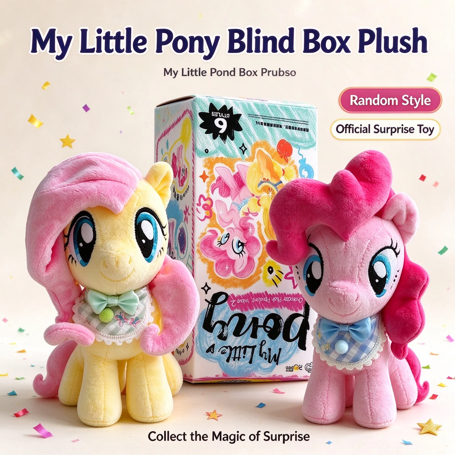 Hasbro My Little Pony Surprise Blind Box Plush Toy Stuffed Animal Random Style Collectible Soft Fluffy Home Decor Party Gift