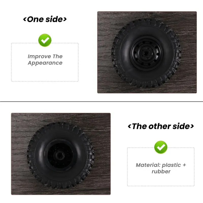 4Pcs 65Mm Tire Tyres Wheel For MN D90 D99S MN-90 MN91 MN98 MN99S WPL C14 C24 C24-1 C34 B14 B24 B36 RC Car Upgrade Parts