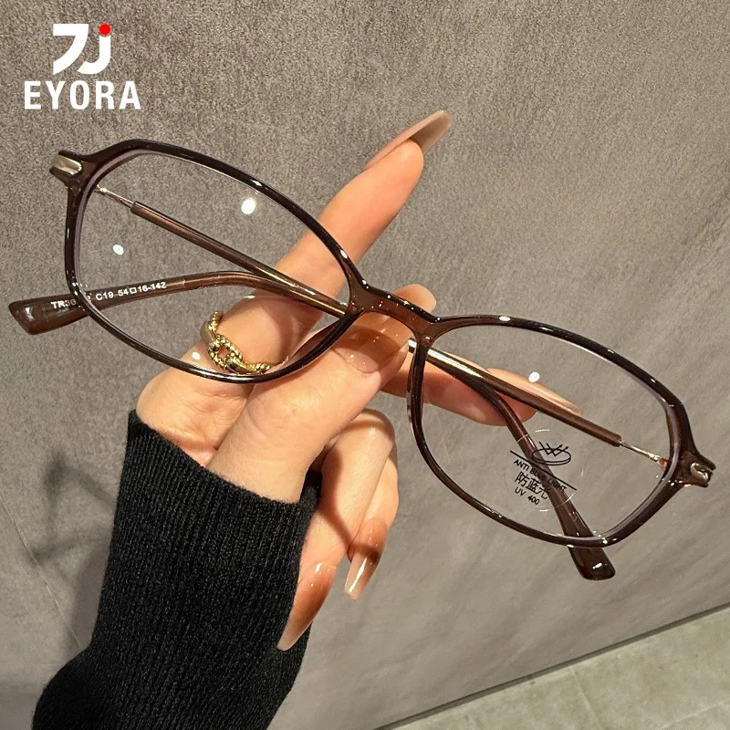 EYORA Ultralight Butterfly-frame Reading Glasses for Women Anti Blue Light Photochromic Glasses Optical Lenses with Prescription