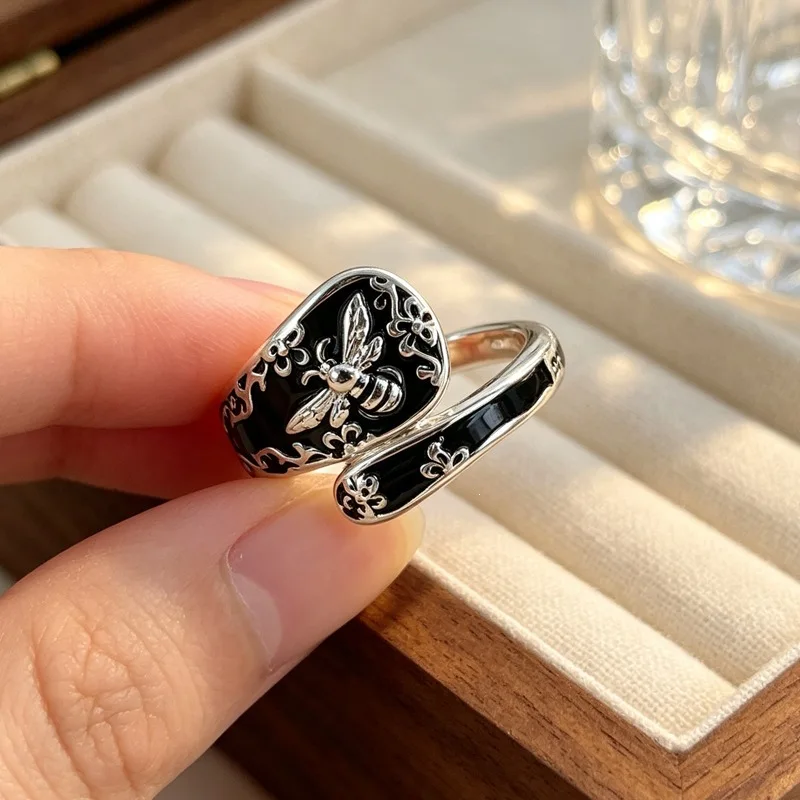 GANPUP Weihnachts-Rentier Schneeflocken Verstellbarer Ring für Frauen Einzigartiges Design Fingerring Punk-Schmuck Party-Geschenk anillos mujer – Detail 5