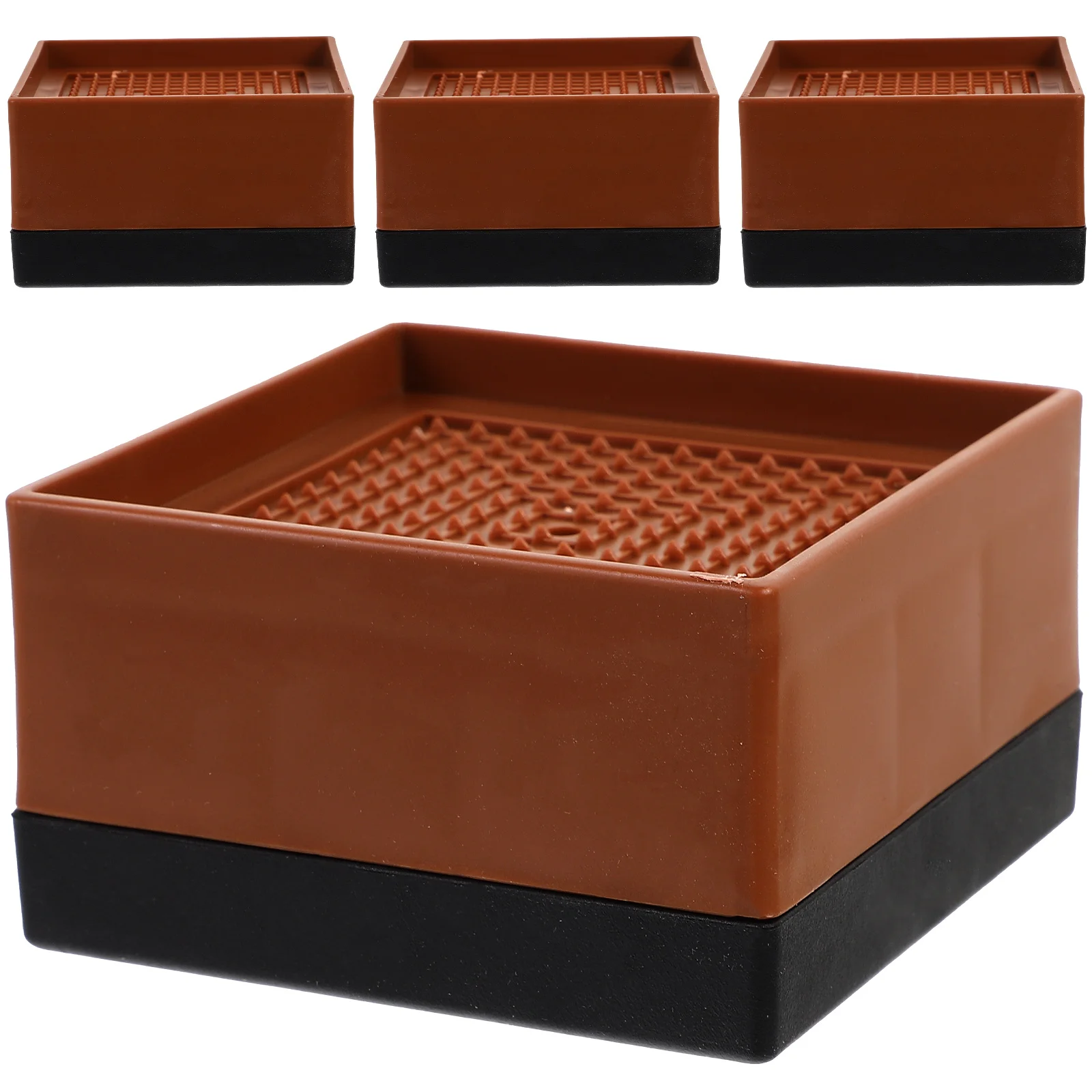 

4pcs Non-slip Furniture Risers Brown 4cm Height Bed Sofa Table Chair Lifts Desk Raisers Blocks Stabilizers Scratch Protectors