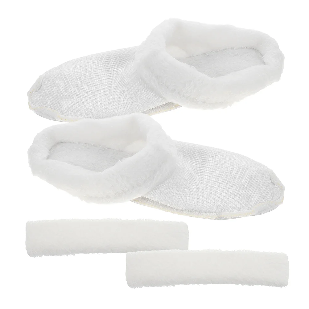 

1 Set Winter Cotton shoes Liners With Shoe Band Cover Removable And Washable Plush Inserts Thick Lined Slippers For Warmth And C