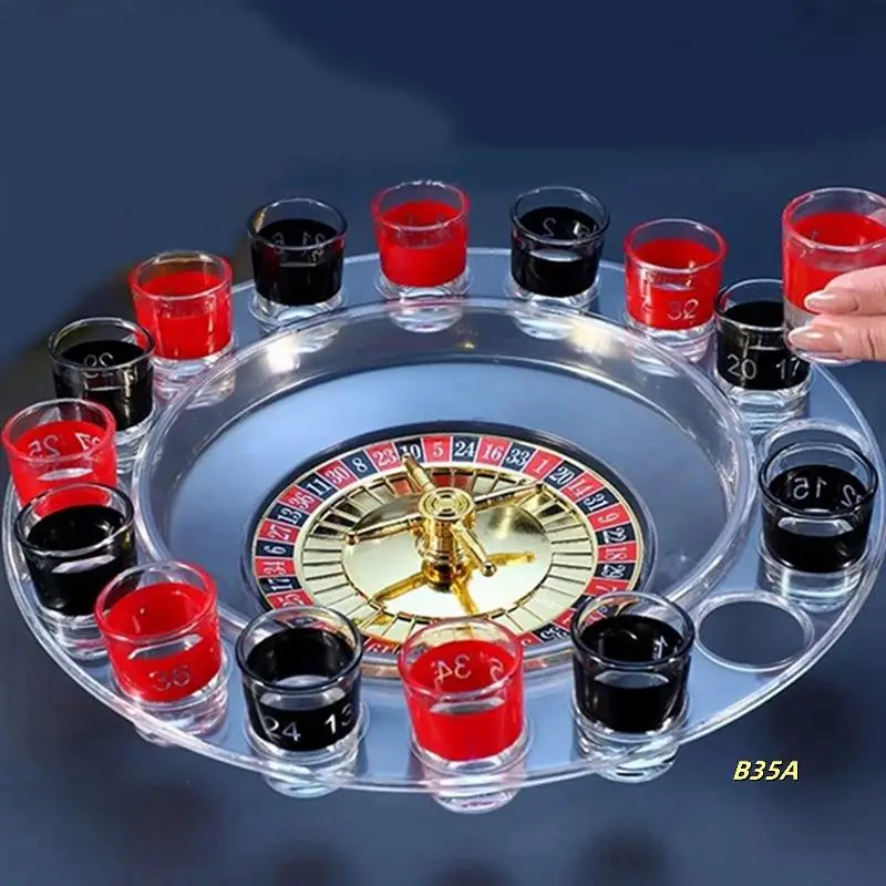 

1Set 16 Cups Of Lucky Wheel Entertainment Turntable Drinkware Game Glass Drinking Games For Adults