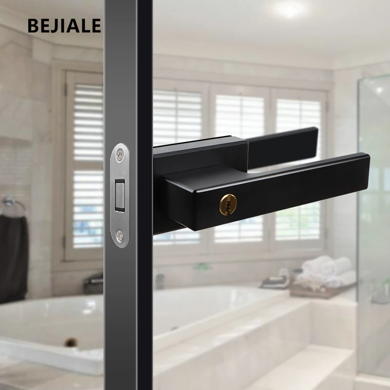 Imagem -02 - Banheiro de Vidro Plano Fechadura da Porta Magnética Sucção Quadro Extremamente Estreito Fechadura da Porta da Cozinha Liga Alumínio do Banheiro Fechadura da Porta