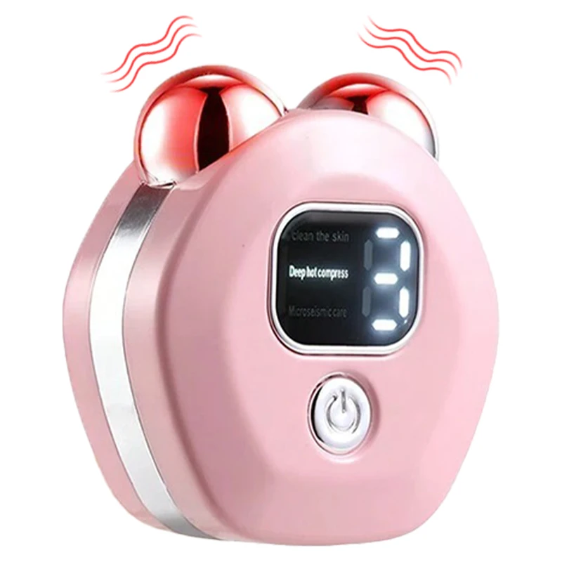 Masseur électrique pour le visage, rouleau de levage en V, raffermissement du rajeunissement de la peau, compresse chaude, Massage de beauté, outils de soins à microcourant