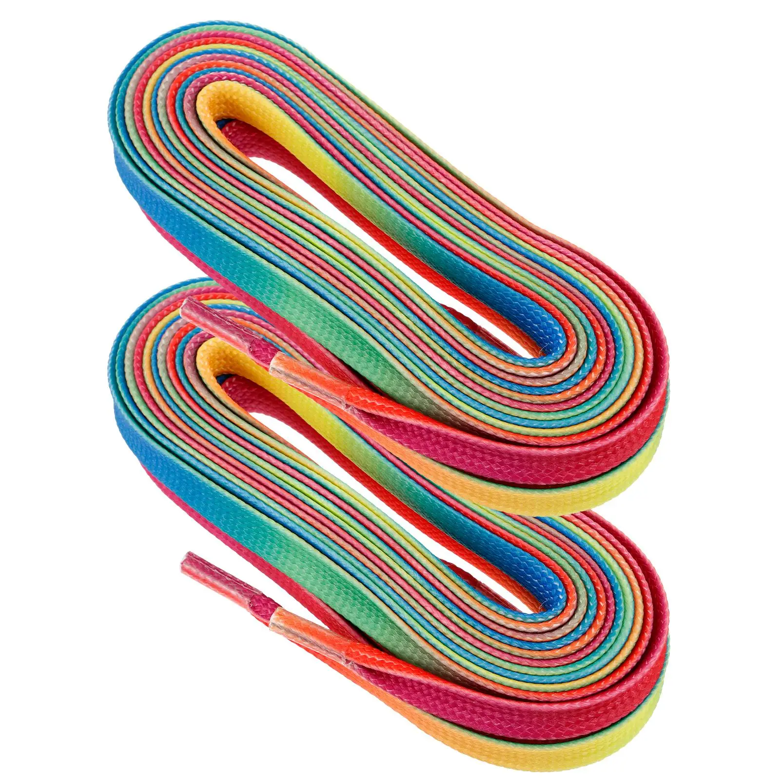 

Rainbow Gradient Skate Laces 96 Inches 243cm Flat Polyester Waxed Shoe Lace Shoelaces for Roller Hockey Sports Sneakers