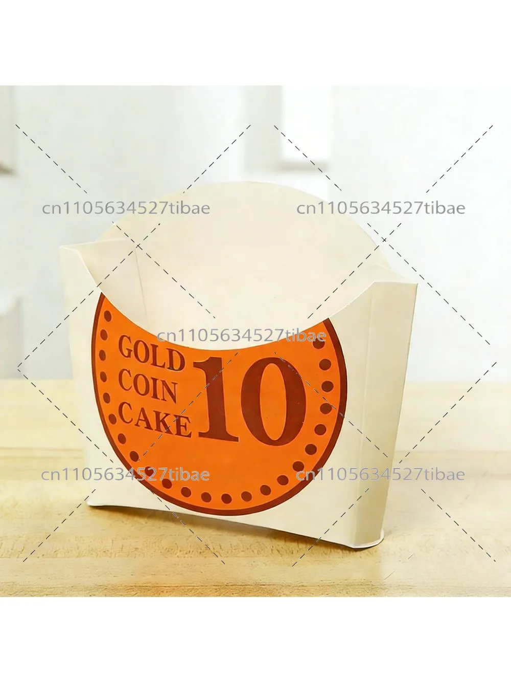 Gold Coin Bread Paper Box - Disposable Pastry Packing Container for Pastries Cakes Cookies - Single Layered Food Service Packagi