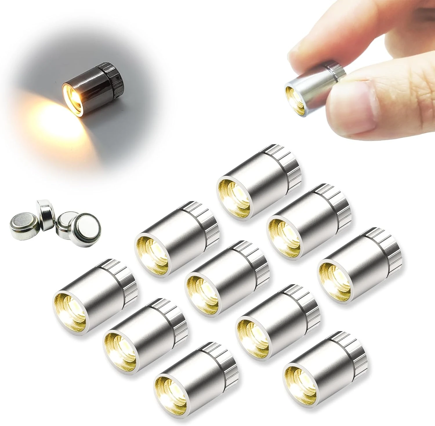 20pcs Mini LED Spotlight Wireless Battery Operated Tiny Spot Light Miniature Lamp For Dollhouse Model Train Scene Handcraft
