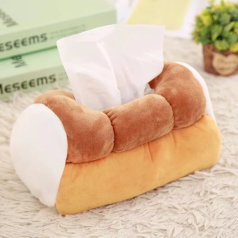 

Simulation creative toast bread tissue box plush toys home car draw box plush dolls