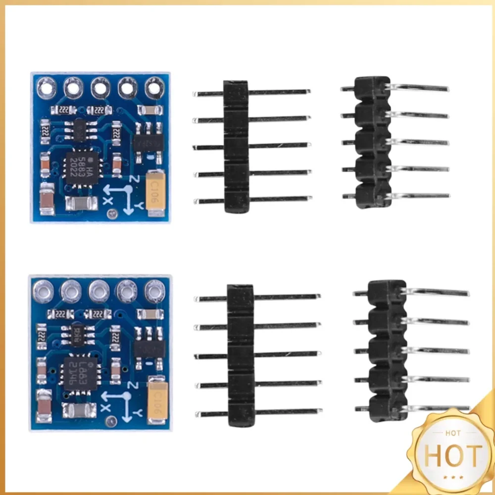 GY-271 3 Axis Magnetic Field Compass Magnetometer Sensor 3V-5V Electronic Compass Magnetic Sensor Module HMC5883L for Arduino