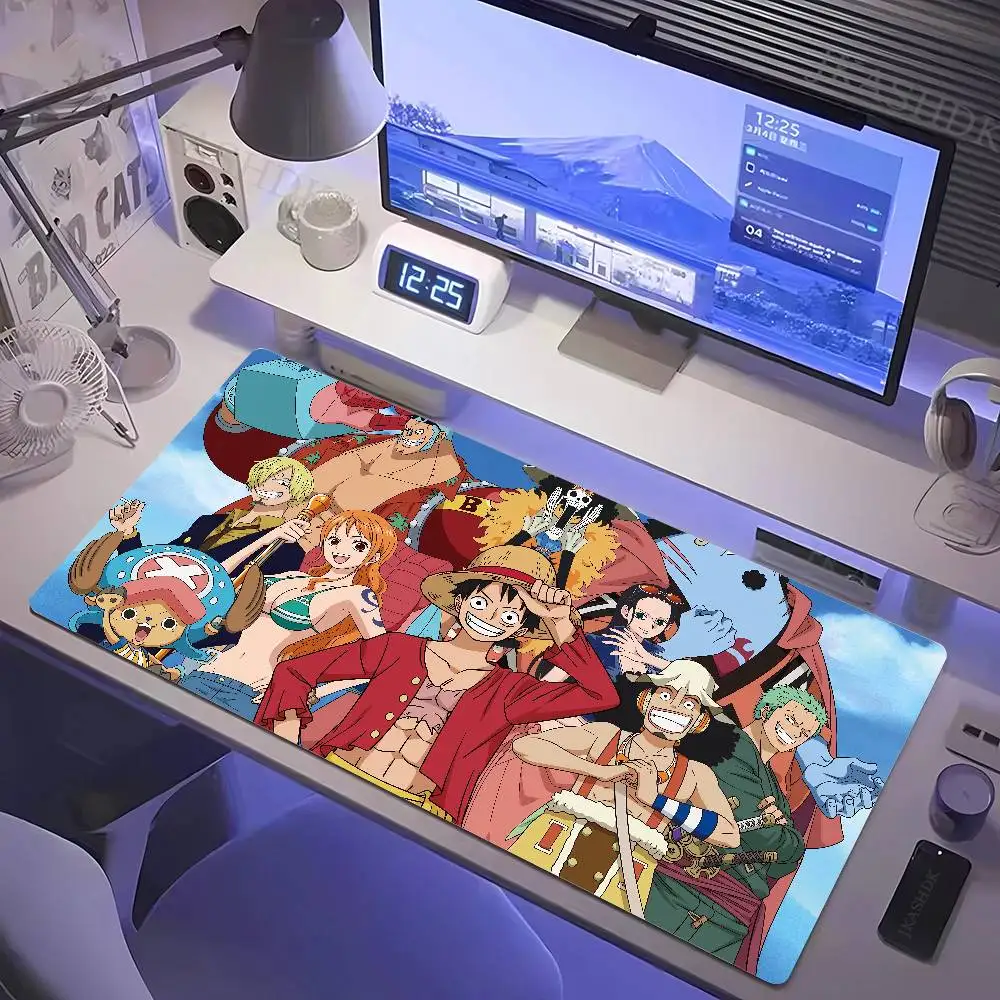 One Piece Pirate Crew Anime Gaming Mouse Pad Large Rubber Keyboard Desk Mat With 2MM Stitched Edge Design