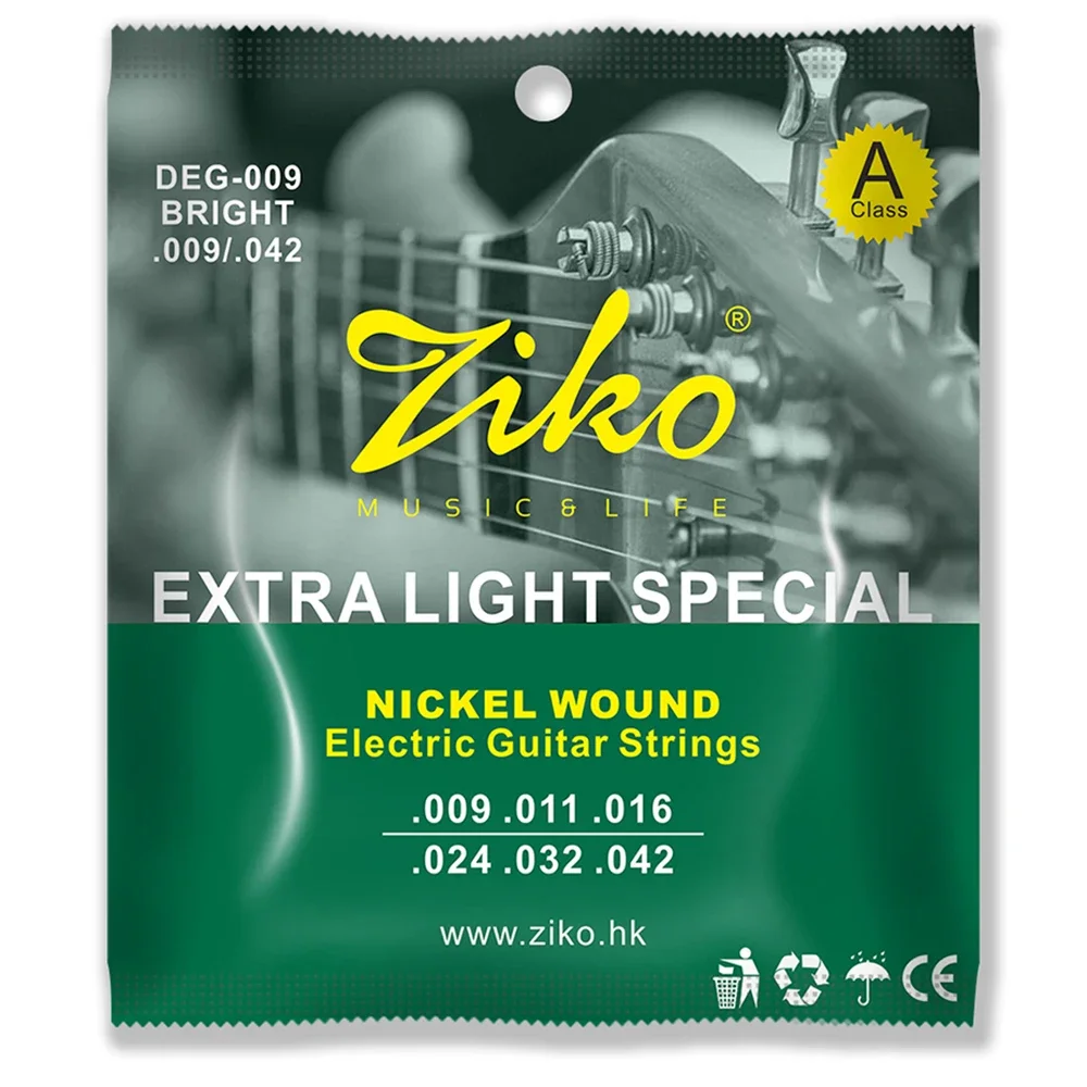 ZIKO DEG-009 Electric Guitar Strings Steel Core Surface Coating Nickel Guitar String Electric Guitar Stringed Parts Accessories