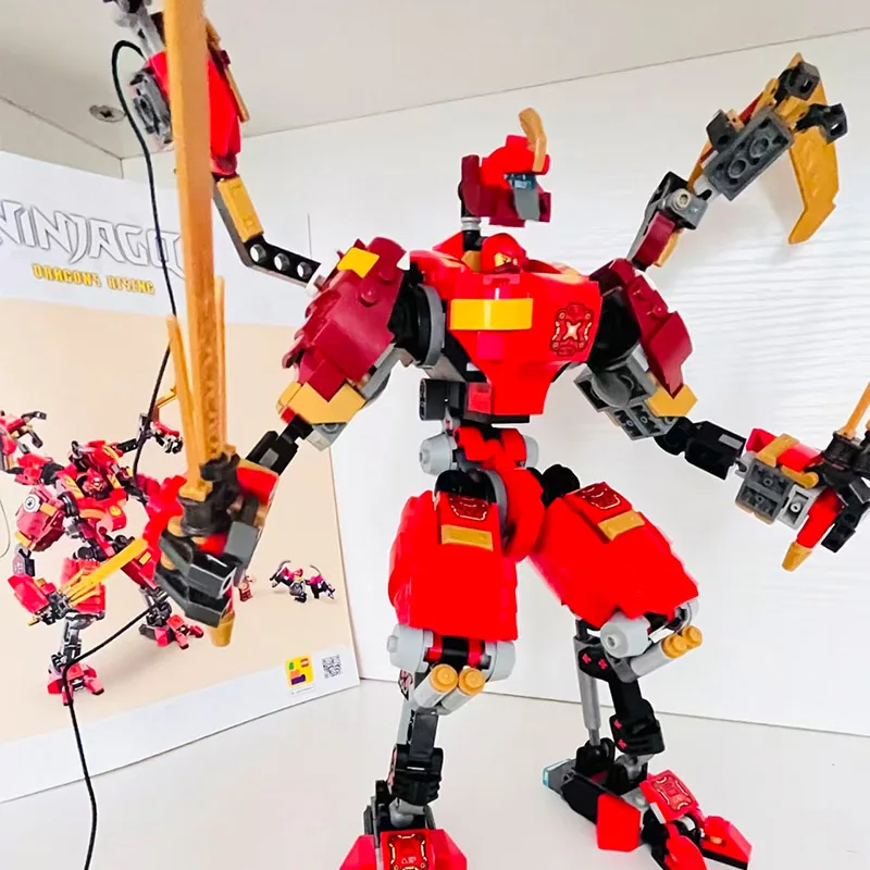 Ninja Series Red Dual Climber Blade Mech Robot Model Building 623PCS Blocks Toys For Adults Christmas Party Gifts Collecti - view 3
