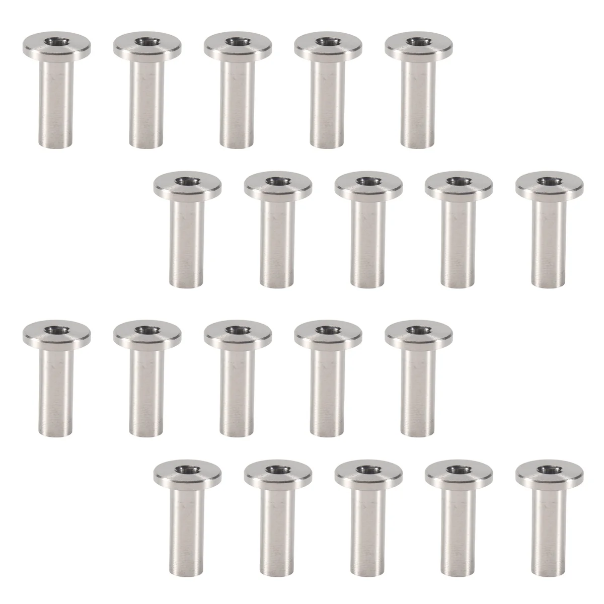 20Pcs Stainless Steel Protector Sleeves Protective Sleeves Grommet Kit for 1/8inch Wire Rope Cable Railing, DIY Balustrade T316