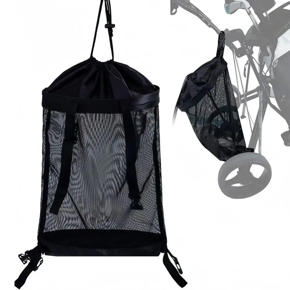

Mesh Bag Golf Cart Storage Bag Cute Practical Nylon Golf Ball Drawstring Pouch Durable Adjustable Golf Ball Container Gym Sports