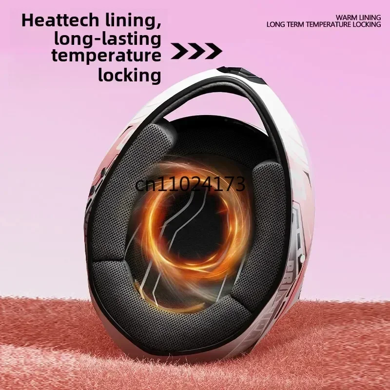 للجنسين دراجة نارية خوذة الشتاء المضادة للضباب الدافئة غطاء كامل خوذة للرجال والنساء سيارة كهربائية دورة دراجة نارية المعدات الوصول #4