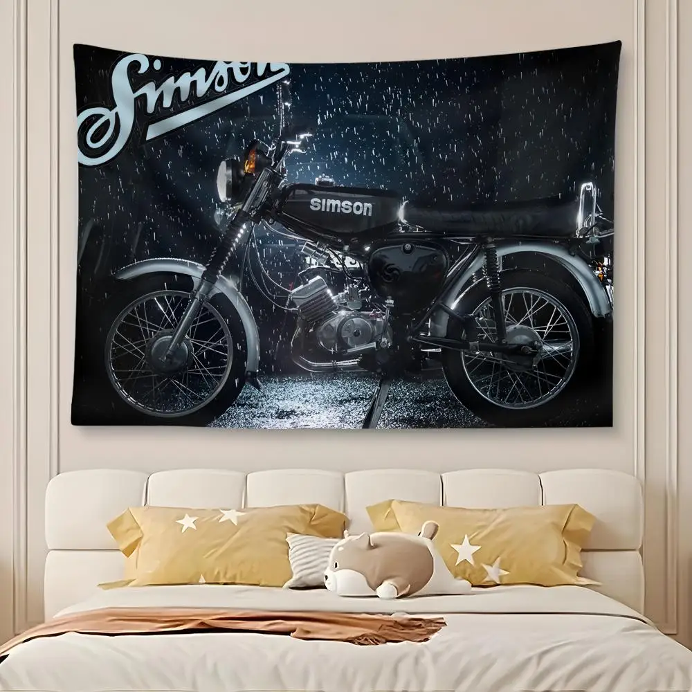 S-Simsons Logo Tapestry Custom Living Bedroom Party Dormitory Interior Wall Bohemian Decoration Attached Clip