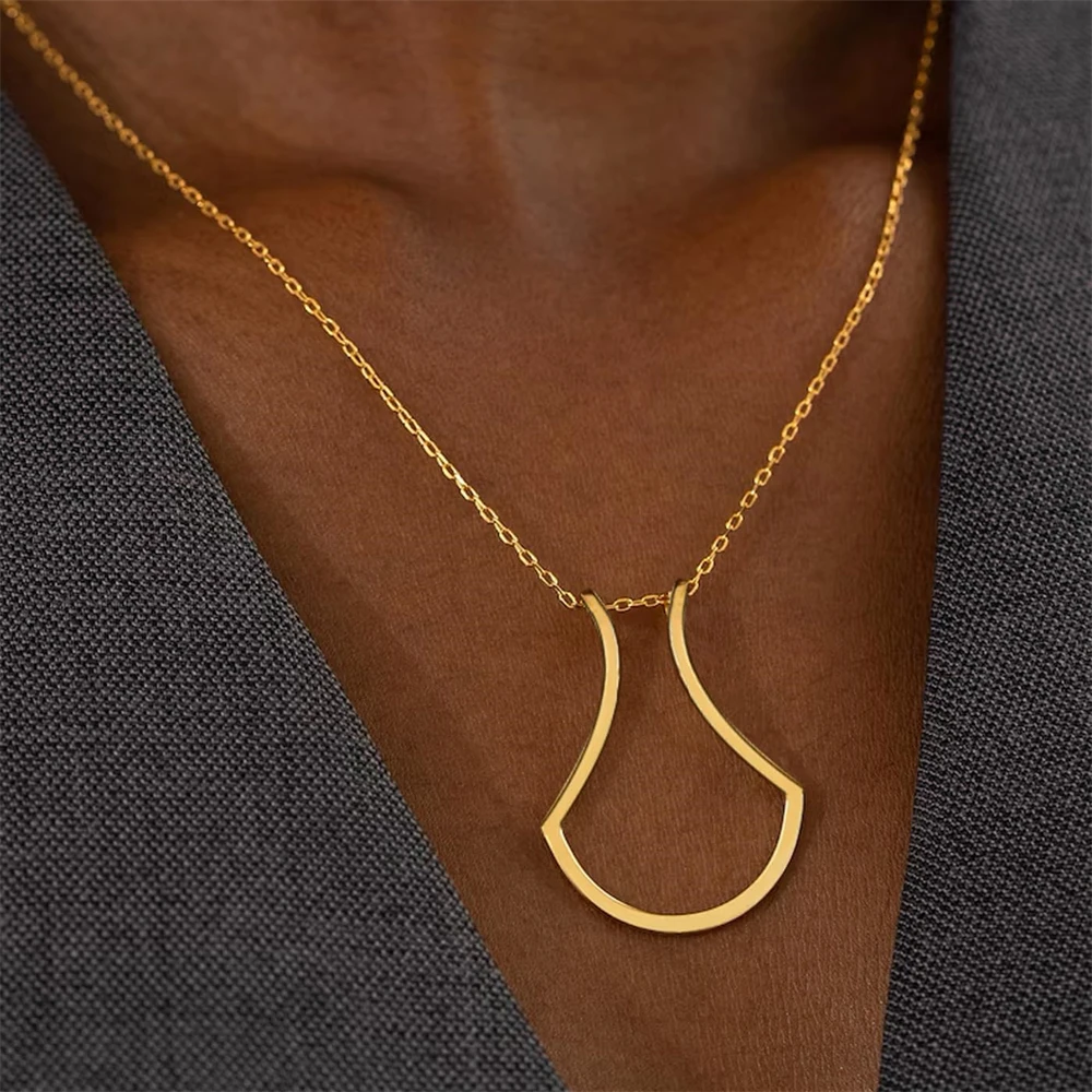Ring Holder Necklace Women Stainless Steel Wedding Engagement Ring Keeper Necklaces Gift for Doctor Nurse Fitness Enthusiasts