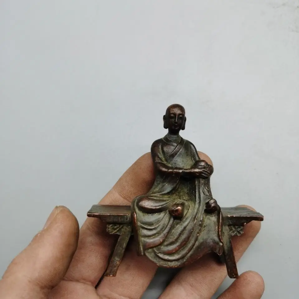 Antique pure copper bench Buddha free Luohan Buddha home decoration craft gift bronze ware