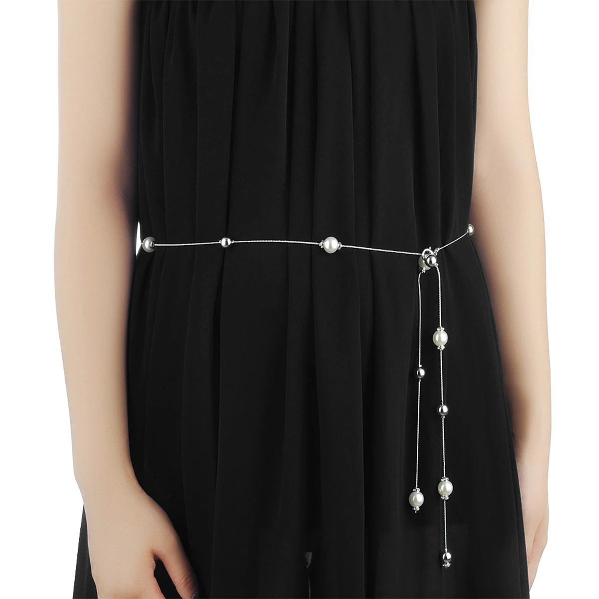 

Stylish Adjustable Pearl Waist Chain Metal Body Jewelry For Women Summer Beach Bikini Dress Accessories Gold