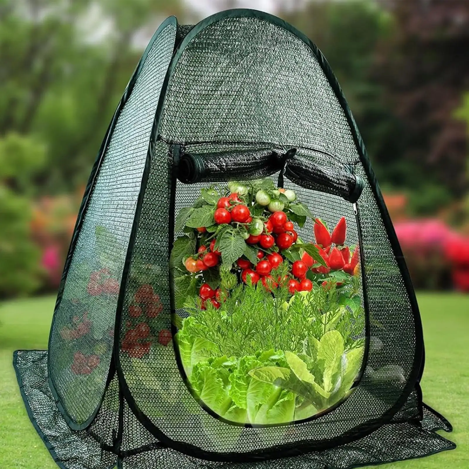 28 x 28 x 32in Foldable Plant Tent Mesh Zip Breathable Net Plant Cover Tent for Seedlings Vegetables Fruits Flower Shrubs