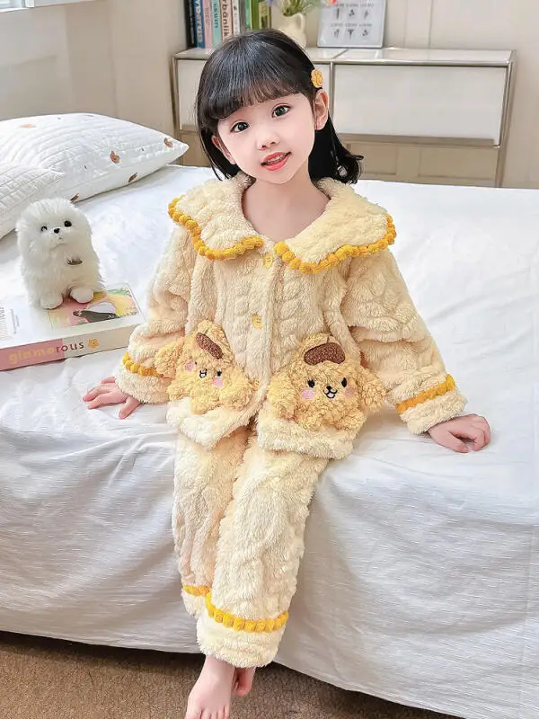 2 قطعة مجموعة بيجامات الأطفال الخريف الشتاء سانريو كورومي سينامورول 2025 جديد عصري أنيمي الطفل سترة ملابس المنزل