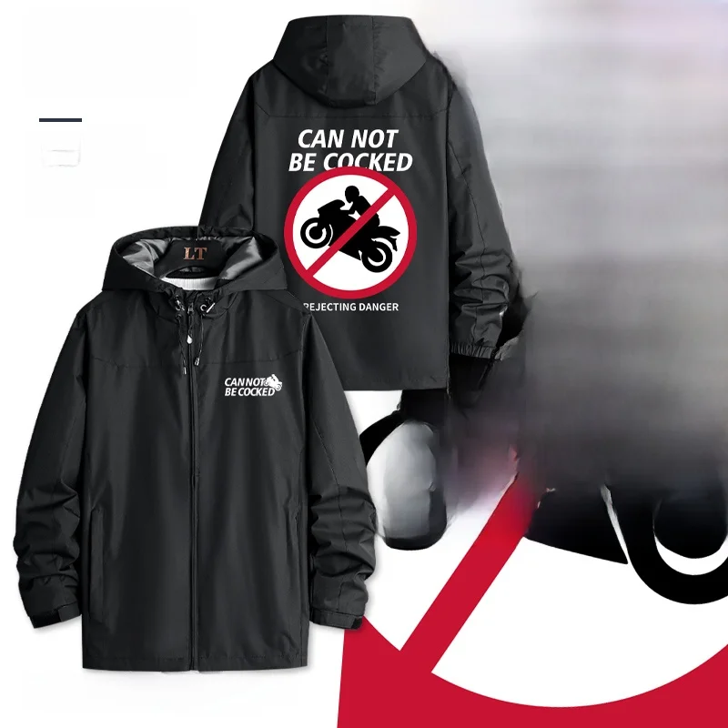 

Motorcycle Riding Jaet Outdoor Windproof Fun Slogan Stand Fit Zipper Decorated Polyester Jaet for Teens And Young Adults